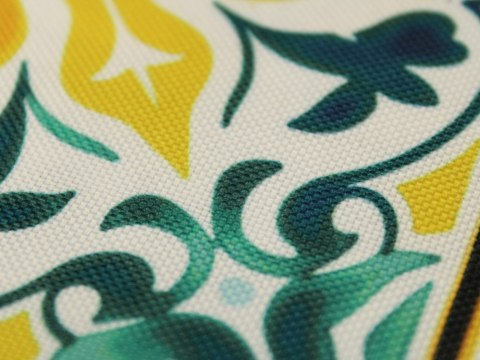 Tkanina dekoracyjna PLAMOODPORNA wzór portugalski azul