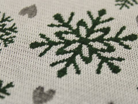 Tkanina GOBELIN ŚWIĘTA śnieżynki na zielonym Tkanina GOBELIN ŚWIĘTA śnieżynki na zielonym