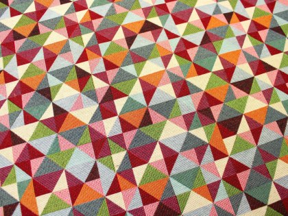 Tkanina GOBELIN wzór geometryczny kolorowy