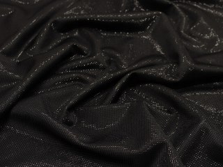 Dzianina lurex moonlight błyszcząca CZARNA