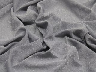 Dzianina elastyczna błyszcząca SZARA SREBRNA NITKA