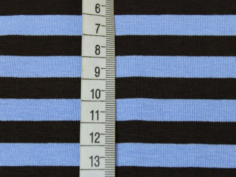 Dzianina jersey paski niebiesko czarne Dzianina jersey paski niebiesko czarne
