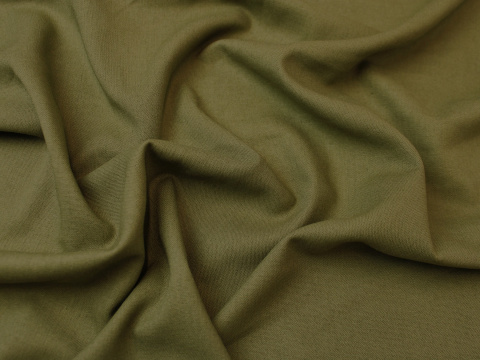 Tkanina len z wiskozą zielony khaki oliwka Tkanina len z wiskozą zielony khaki oliwka