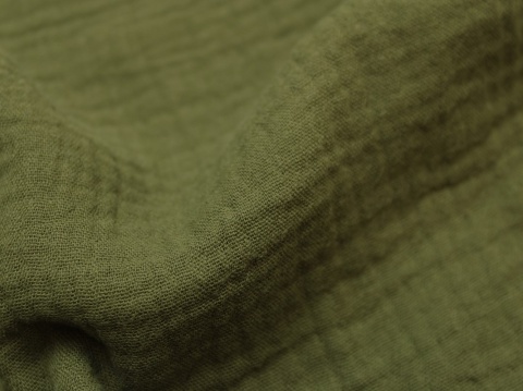 Muślin bawełniany double gaze zieleń khaki