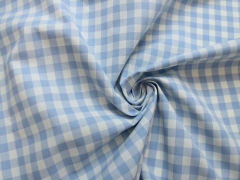 BAWEŁNA W KRATKE BIAŁO-NIEBIESKA 1 CM