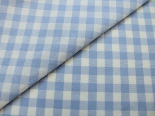 BAWEŁNA W KRATKĘ BIAŁO NIEBIESKA 1 CM