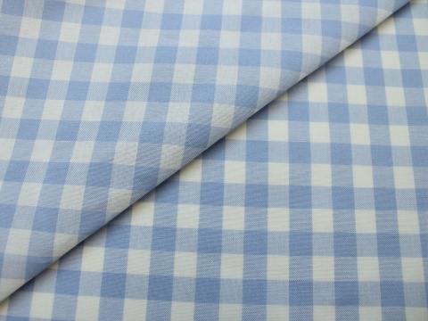 BAWEŁNA W KRATKE BIAŁO-NIEBIESKA 1 CM