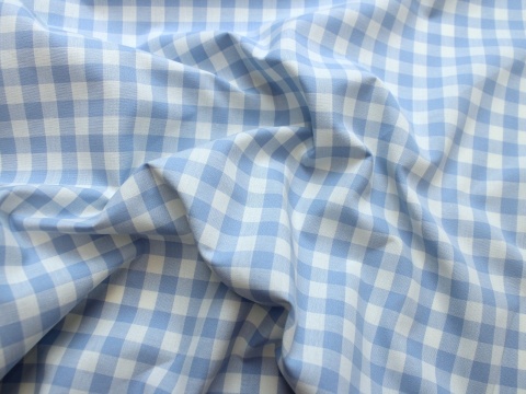 BAWEŁNA W KRATKE BIAŁO-NIEBIESKA 1 CM