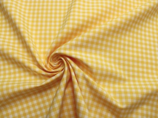 BAWEŁNA W KRATKĘ ŻÓŁTO BIAŁA 0,5 CM