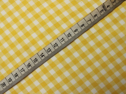 BAWEŁNA W KRATKE ŻÓŁTO BIAŁA 0,5CM