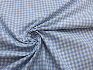 BAWEŁNA W KRATKĘ NIEBIESKO BIAŁA 0,5 CM