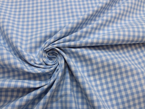 Bawełna w kratkę niebiesko-biała 0,5 cm