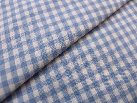 Bawełna w kratkę niebiesko-biała 0,5 cm
