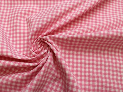 Bawełna w kratkę różowo-biała 0,5 cm
