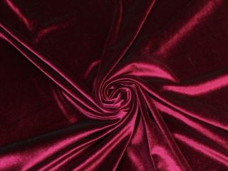 Welur KUBA aksamit elastyczny niebieski bordo