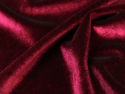 Dzianina welurowa na sukienki kuba welur bordowa