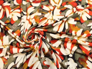 DZIANINA WISKOZOWA LIŚCIE POMARAŃCZ KHAKI