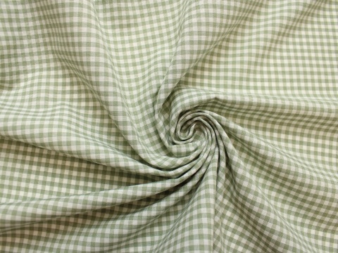 tkanina w krateczkę z bawełną kratka biała szałwia szer. 280