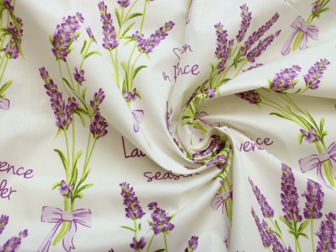 MATERIAŁ BAWEŁNA LAWENDA NA OBRUS POŚCIEL SZER. 160 CM