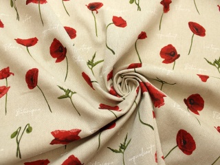 BAWEŁNA MAKI CZERWONE SZER. 280 CM