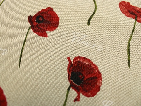 MATERIAŁ BAWEŁNA MAKI CZERWONE SZER. 280 CM