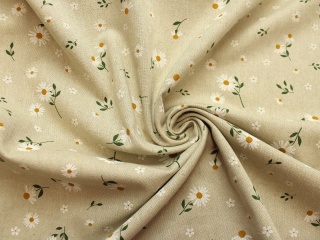 BAWEŁNA STOKROTKI NA BEŻU SZER. 280 CM