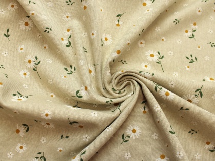 BAWEŁNA STOKROTKI NA BEŻU SZER. 280 CM