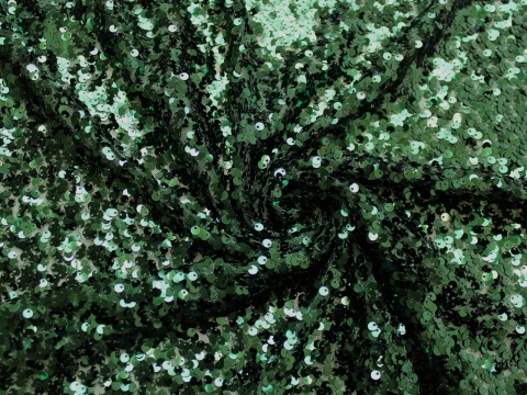 Materiał cekinowy cekiny na tiulu zielone butelka