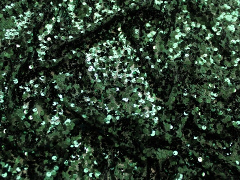 Materiał cekinowy cekiny na tiulu zielone butelka