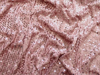 Materiał cekinowy cekiny na welurze różowe pudrowy róż