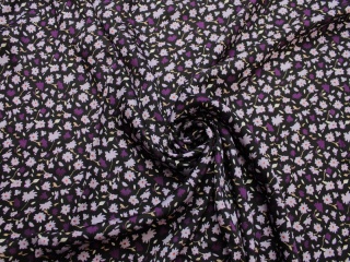 SATYNA WISKOZOWA ŁĄCZKA FIOLET NA CZARNYM