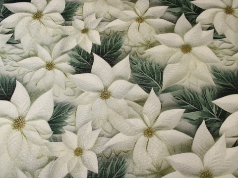 Tkanina obrusowa zasłonowa świąteczna gwiazda betlejemska miętowa