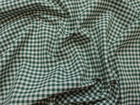 dekoracyjna tkanina w krateczkę z bawełną kratka biało zielona szer. 280