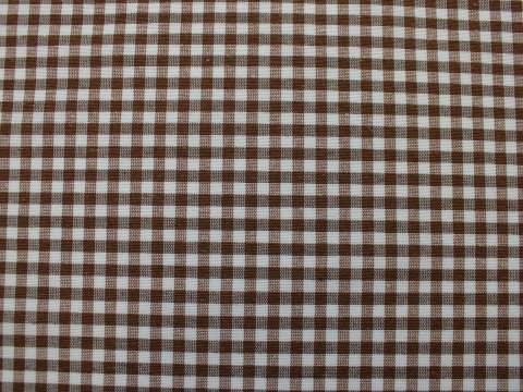 dekoracyjna tkanina w krateczkę z bawełną kratka brązowo-biała szer. 280