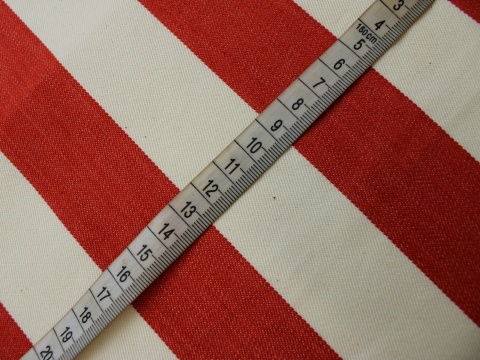 materiał na leżak tkanina leżakowa pasy czerwone szerokość 44 cm