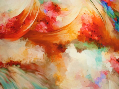 satyna jedwabna wzór mazy czerwono rude 100% jedwab naturalny