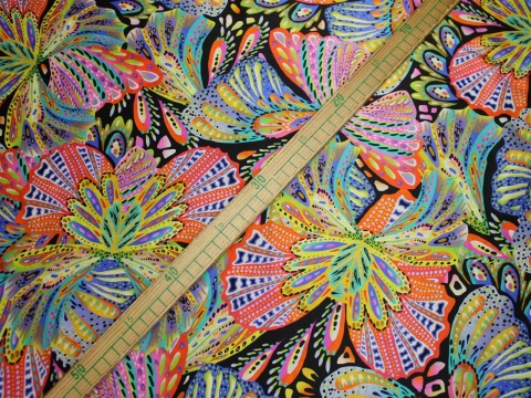 satyna jedwabna wzór multikolor jedwab naturalny 100%