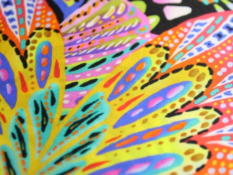 satyna jedwabna wzór multikolor jedwab naturalny 100%