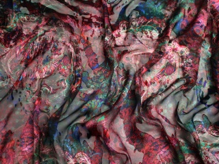 SZYFON JEDWABNY DEVORE WZÓR TURECKI RÓŻ