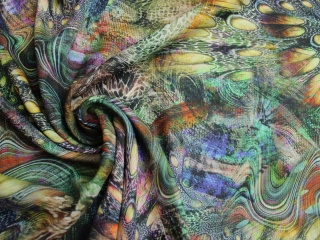 SZYFON JEDWABNY WZÓR PAWIE PIÓRA