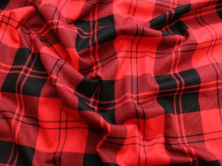 FLANELA BAWEŁNIANA KRATA CZERWONO-CZARNA