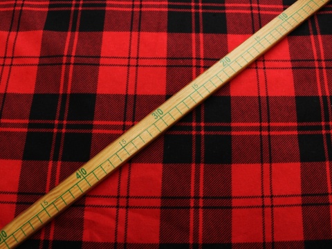 tkanina flanela bawelniana poscielowa na metry krata czerwono czarna