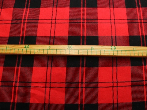 tkanina flanela bawelniana poscielowa na metry krata czerwono czarna