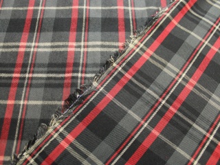 FLANELA BAWEŁNIANA KRATA SZARO-CZERWONA