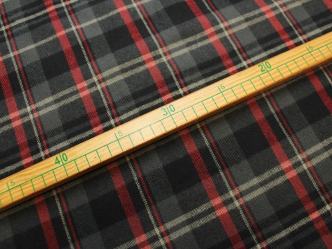 tkanina flanela bawelniana poscielowa na metry krata czerwono szara