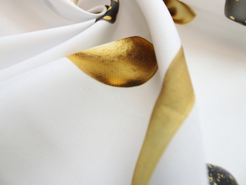 tkanina obrusowa wielkanocna pisanki glamour czarno złote