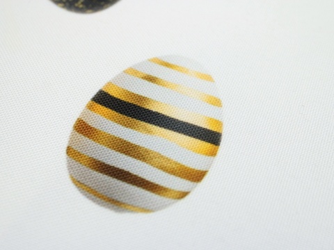 tkanina obrusowa wielkanocna pisanki glamour czarno złote