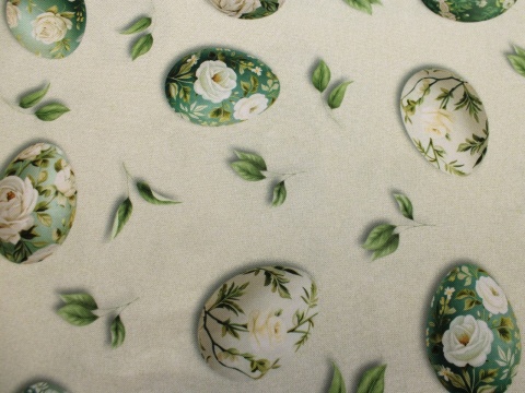 tkanina obrusowa wielkanocna pisanki miętowe plamoodporna