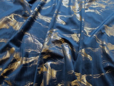 tkanina zaslonowa na zaslony na wymiar marmurek granat złoto