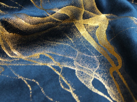 tkanina zaslonowa na zaslony na wymiar marmurek granat złoto